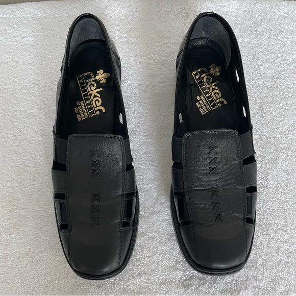 Rieker Women's Black Cutout Loafers Size 9 US/ EU 41 - Picture 3 of 12